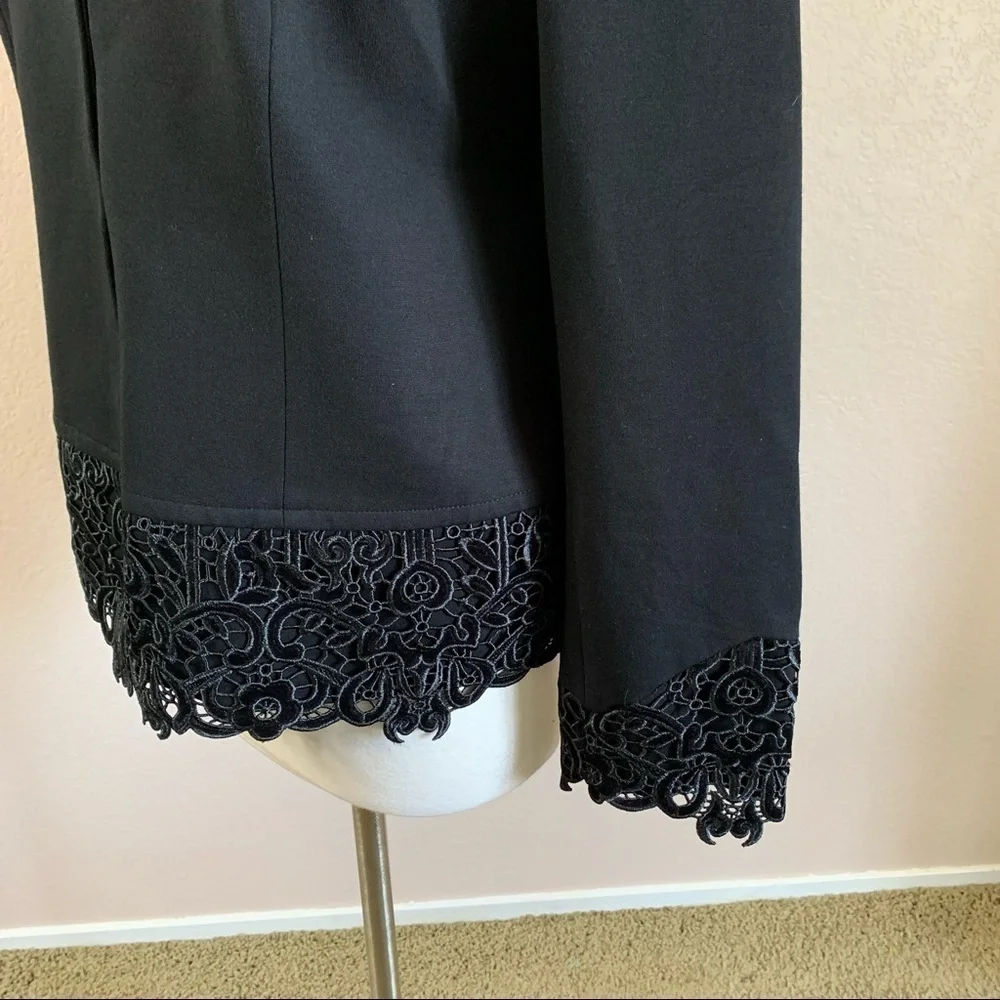Chico’s NWT Lace Hem Ponte Black Jacket